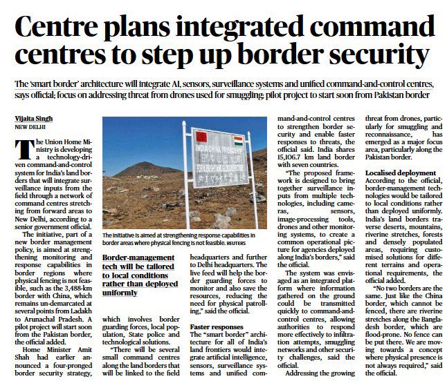 itssparsh07's tweet photo. This is the kind of upgrade our border security has been waiting for.

AI, sensors, drones and integrated command centres can give our forces a much clearer picture of what’s happening on the ground and, more importantly, help them respond before a threat becomes a bigger problem https://t.co/5K7dCSXiCF