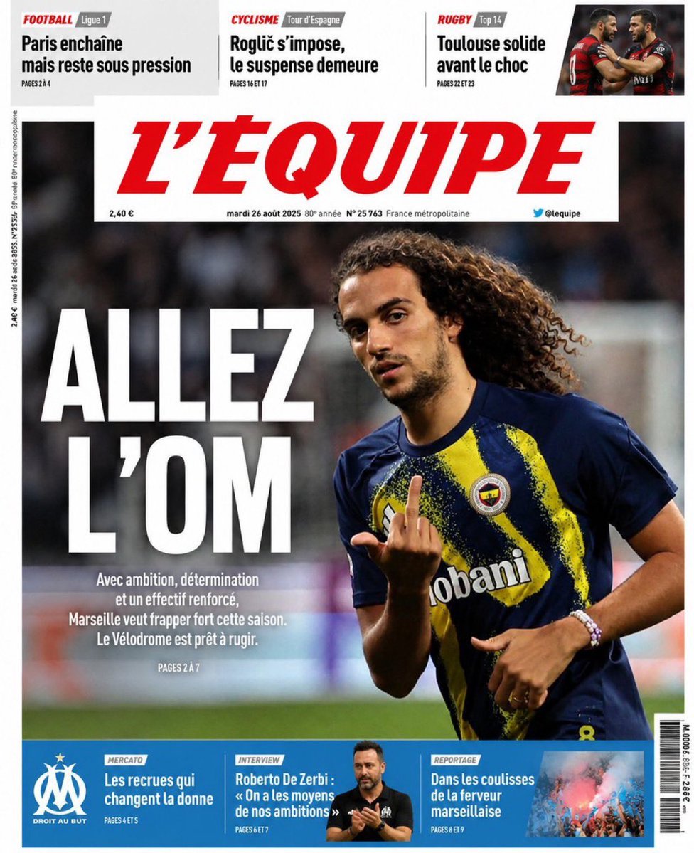 SaracogluSports's tweet photo. 🚨L'Équipe:

Matteo Guendouzi, Lyon taraftarlarını kudurttu. https://t.co/h5xGsXhyXV