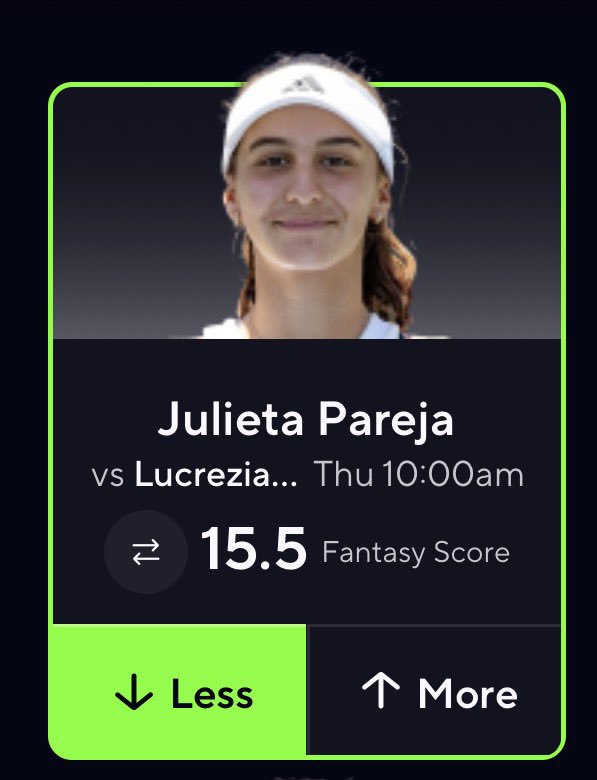 Kameronisha's tweet photo. TENNIS POTD 🎾 

Julieta Pareja “U” FS 📈

bro she’s not hitting this ✌️

#PrizePicks #Tennis #WTA #POTD #Gambling𝕏 #DailyFantasy https://t.co/0tYKM5kB7W
