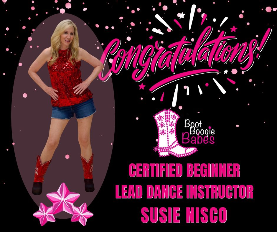 BootBoogieBabes's tweet photo. Help us CONGRATULATE #Seattle #BootChicks rookie Susie! 👏❤️💃🏼
She is now officially certified as a Beginner #LDI for DeAnna Lee Dance! 🙌 She completed the course with lots of heart & dedication!
We’re so proud of you, Sis! ❤️ Watch for her helping out in a class near you soon! https://t.co/D6nm7OZGnu