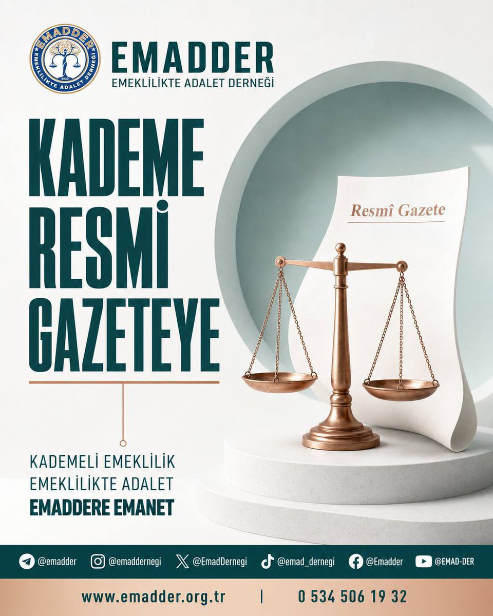 TubiEmad's tweet photo. Adalet için KADEME ‼️

@EmadDernegi
#KademeResmiGazeteye https://t.co/7N2EkBAiEk