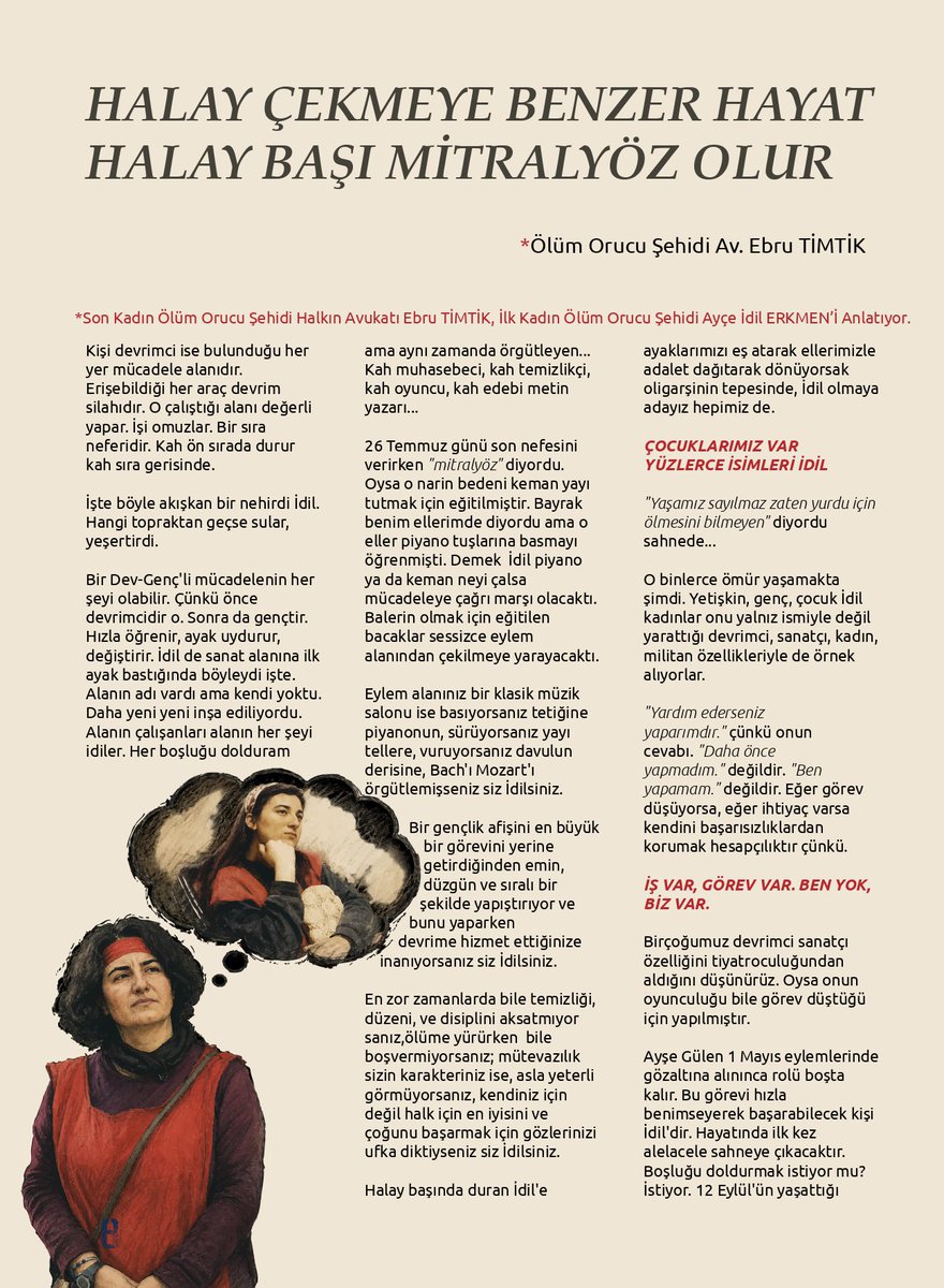 TavirYeni2006's tweet photo. TAVIR:

HALKIN AVUKATI
HEVAL EBRU TİMTİK'İN dergimizin
2026 Temmuz sayısında yer alan yazısıdır

Avukat Ölse Dahi
Mezarında Hak Arar

#Kültür #Sanat #Adalet https://t.co/E7Ftu6e5KZ