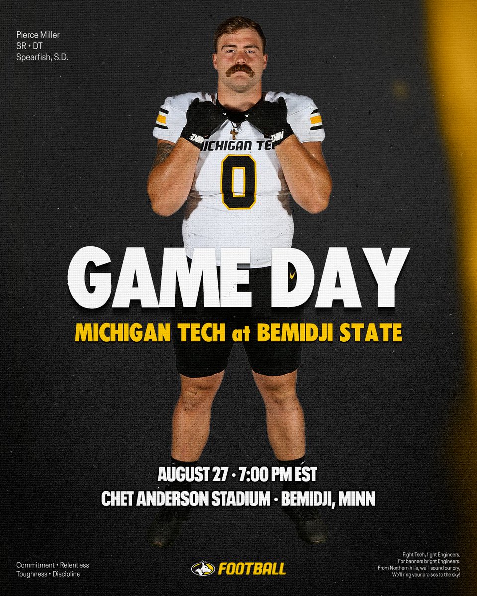 MTUFB's tweet photo. Season Opener.

🆚 Bemidji State
📍 Bemidji, MN
🏟️ Chet Anderson Stadium
🕖 7:00 PM (Eastern)
📻 https://t.co/bAtJMoHTVg
📺 @MidcoSports Plus
📊 https://t.co/t1AghkmwXZ
#CRTD | #FollowTheHuskies https://t.co/WDlMbcPF0e