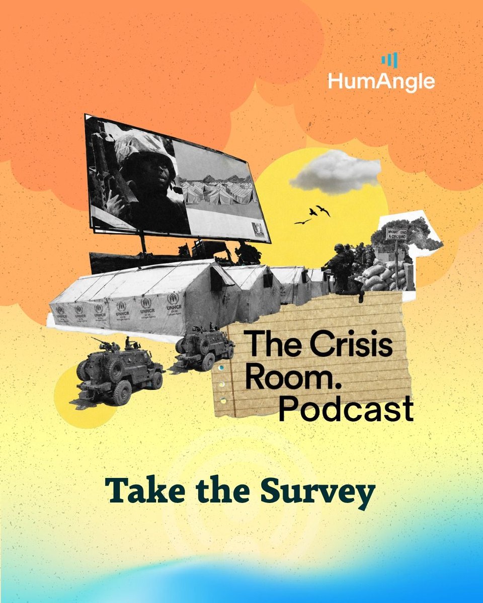HumAngleImpact's tweet photo. How can The Crisis Room Podcast shape the way you understand conflict, security, governance, and development across Africa?

Complete our survey and help us understand the impact of solutions journalism on policy discourse.

Take the survey: https://t.co/riMITKVjAZ https://t.co/bxThGszsL4
