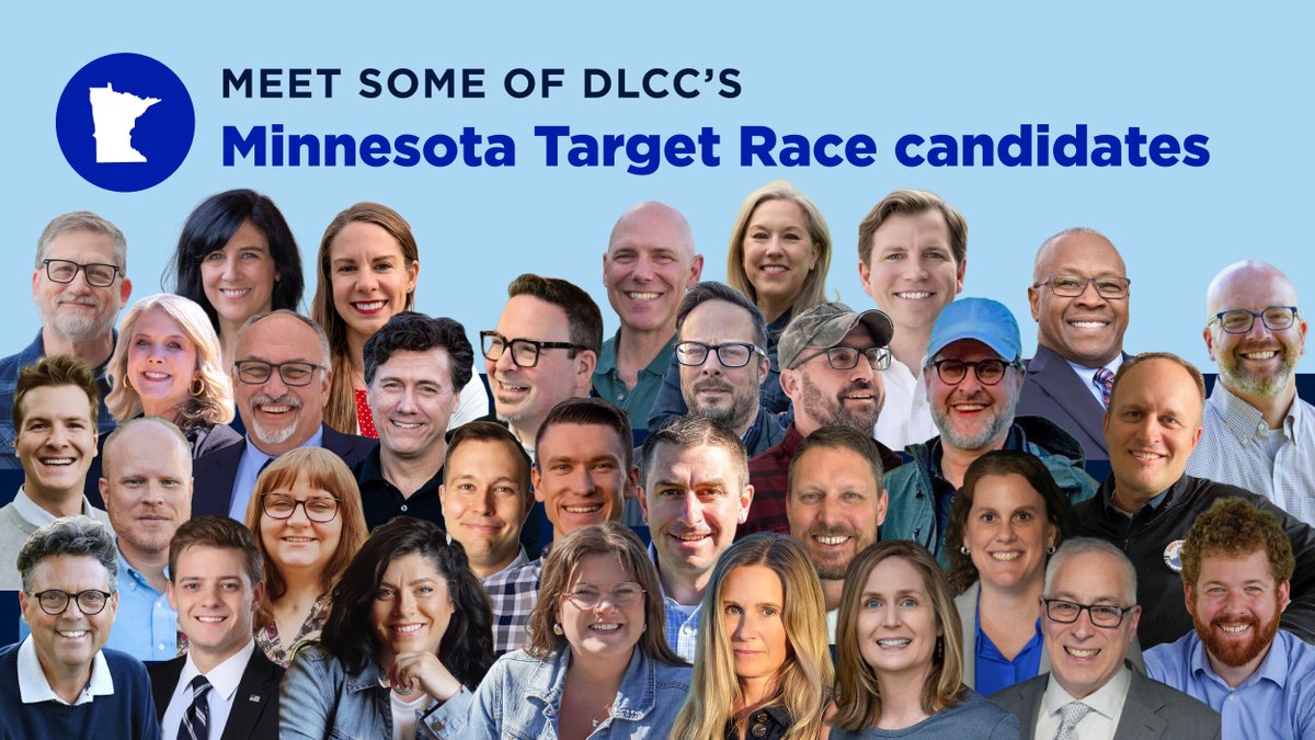 DLCC's tweet photo. Minnesota is one of our battleground states this year, as we work to protect DFL control of the Minnesota Senate and restore an outright blue majority in the state House.

Meet the Target Race candidates who are ready to help us get it done 🧵 https://t.co/1Xg2vlVO6C