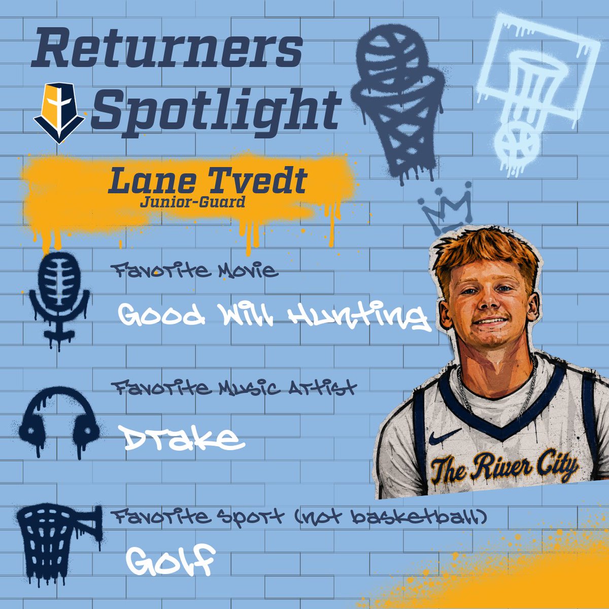 MMULancersMBB's tweet photo. 🏀 RETURNERS SPOTLIGHT 🏀

The familiar faces are back! 🙌

Get to know @LaneTvedt with three fun facts about one of our returning players!

Another season. Another opportunity. Let’s get to work. 🔥

#ReturnsSpotlight #GoLancers https://t.co/l1hDJmMXpG