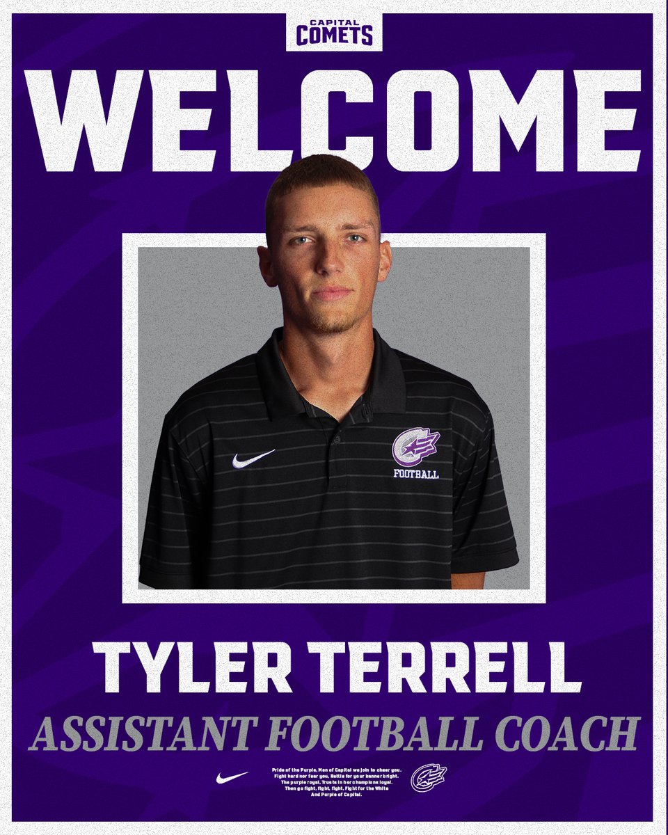 cap_athletics's tweet photo. ᴡᴇʟᴄᴏᴍᴇ ʙᴀᴄᴋ ᴛᴏ ᴄᴀᴘɪᴛᴀʟ!

@CapitalU_FB welcomes back four program alums to the coaching staff this season! Welcome Coach Terrell, Coach Kucker, Coach Fritts and Coach Gibson! 

#CapFam | #CapFB | #POTP https://t.co/UG34bKDITf
