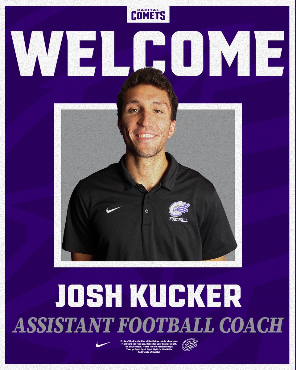 cap_athletics's tweet photo. ᴡᴇʟᴄᴏᴍᴇ ʙᴀᴄᴋ ᴛᴏ ᴄᴀᴘɪᴛᴀʟ!

@CapitalU_FB welcomes back four program alums to the coaching staff this season! Welcome Coach Terrell, Coach Kucker, Coach Fritts and Coach Gibson! 

#CapFam | #CapFB | #POTP https://t.co/UG34bKDITf