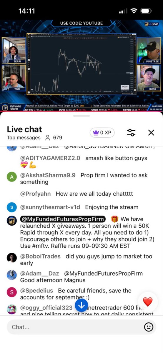karina_convy's tweet photo. 🎁 30 FREE 50K Rapid accounts EVERY DAY on the MFF YouTube Live! 🔥

If you’re a futures trader, this is definitely a live you don’t want to miss. Join MFF, watch the live and get your chance to win a 50K account! 🚀

#MFTV @MyFundedFutures ✅ https://t.co/N4vDTgS56Y