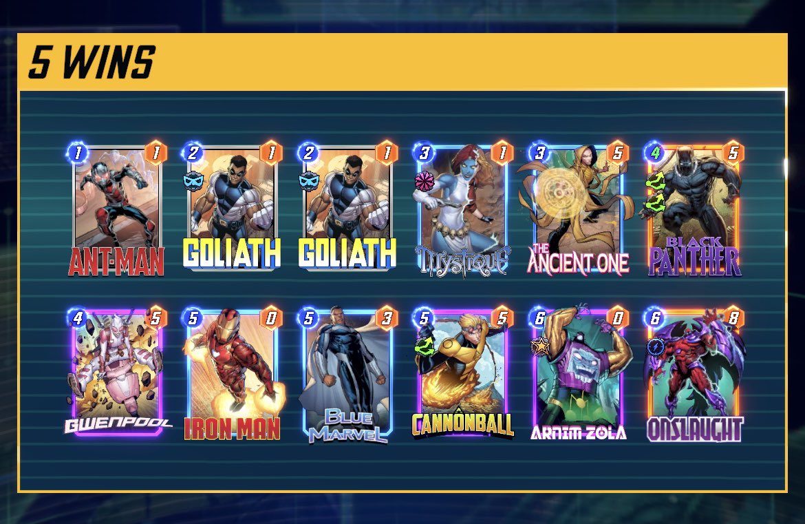 MarvelSnapPlays's tweet photo. @Glenn_Jones_ Nice man! I just finished playing with my favourite deck from my drafts so far! 

Check out that BP with AZ combo! https://t.co/5to5CUWXpv