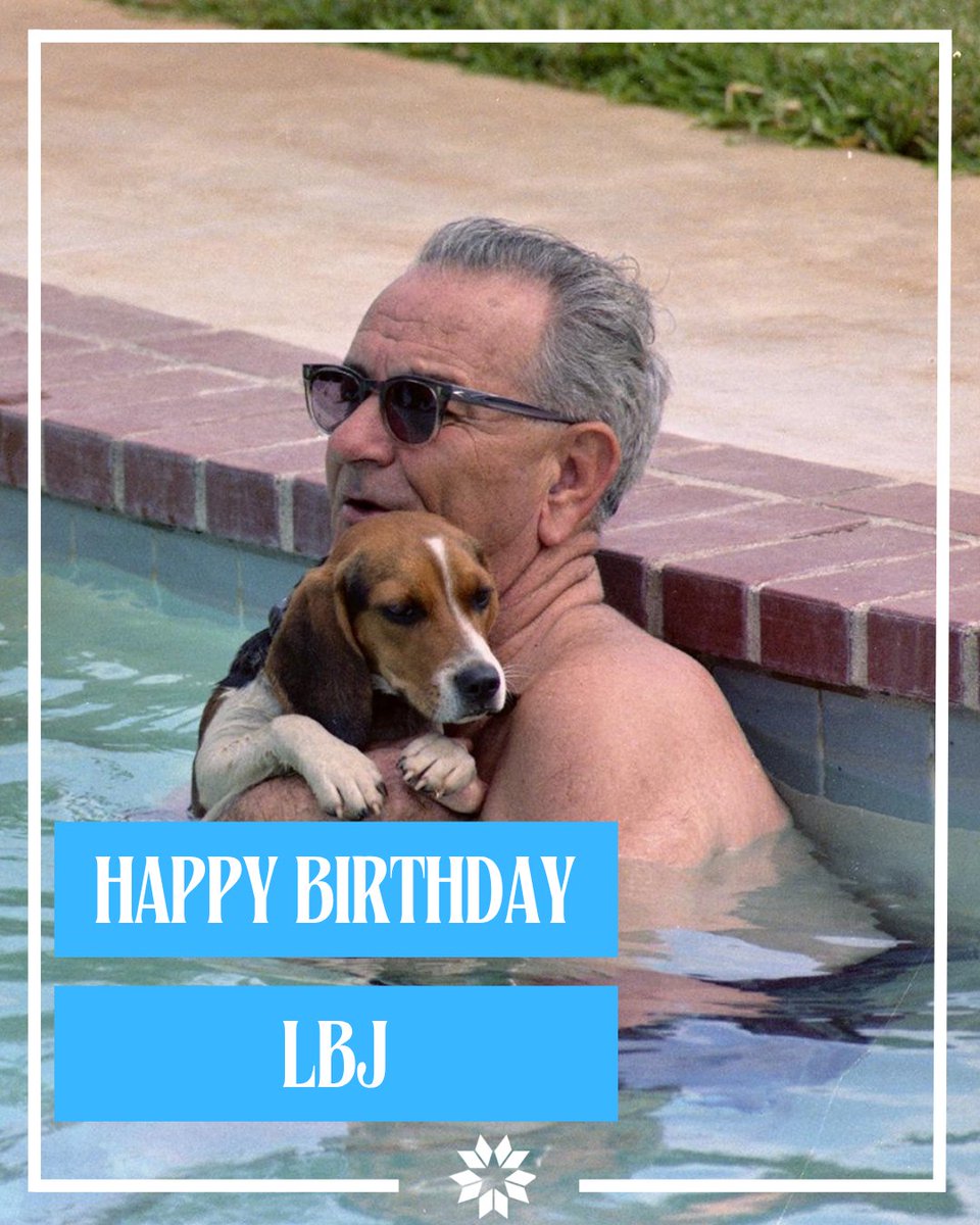 archivesfdn's tweet photo. "He's from Texas I can tell" 🎶 Born #OTD in 1908 in Stonewall, TX LBJ became our 36th President following a national tragedy. His admin championed social reform and a plethora of legislation, plus the President had a soft spot for his numerous dogs🐶Learn more via @LBJLibrary🎂 https://t.co/IHiOX0Eear