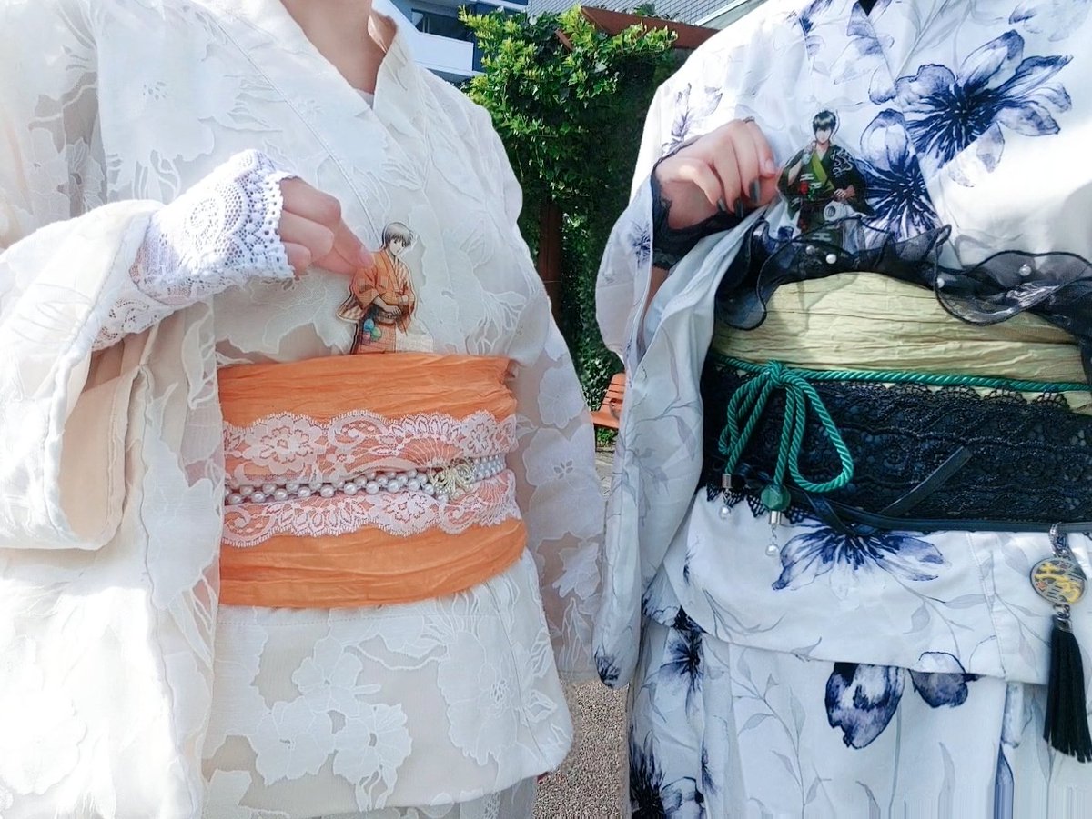 kz555ing's tweet photo. きのうの浴衣💚🧡
浴衣アクスタ出た時に浴衣併せやりたいって話してたので念願叶ってうれしい✌️長野たのしかった！ https://t.co/UJBYU190Tk