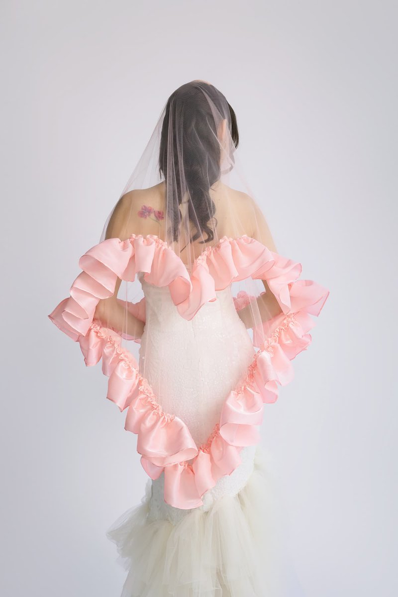 pmamtraveller's tweet photo. heart-shaped ruffle veils by designer Madison Chamberlain https://t.co/hm0rneCRil