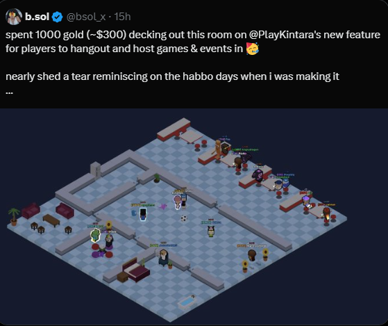 ni7ric's tweet photo. pretty soon we will have a celebrity event in @PlayKintara and the flood gates open

 metaverse concerts last cycle:
- snoop dog
- justin beiber
- liam payne (we built for him)
- more I'm sure I cant remember..

first it's the BSOLs.. then the Biebers.. thats how the cycle will go again lol solana:Tqj8yFmagrg7oorpQkVGYR52r96RFTamvWfth9bpump 😂🎣