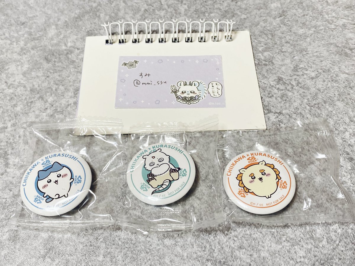 mmi_ssu's tweet photo. 交換 ちいかわ くら寿司 びっくらポン 缶バッジ

譲：ハチワレ シーサー あのこ

求：モモンガ

郵送交換希望
検索からもお気軽にお声掛けください https://t.co/gQZBdfWiOO