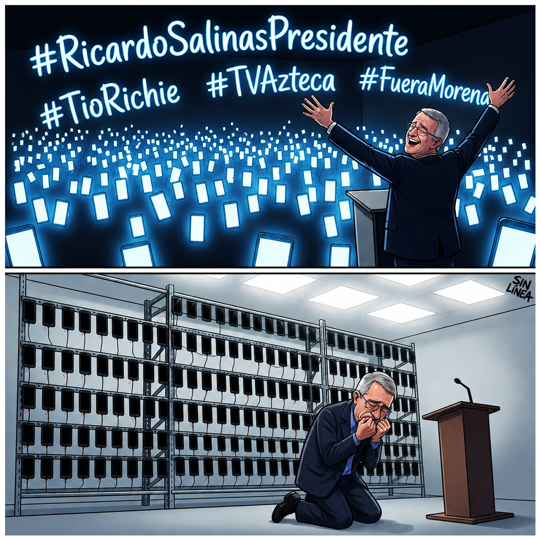 SinLinea_Mx's tweet photo. "Botantes" | CartonerIA #SinLínea ✍🏻

#RicardoSalinas #FernandoCerimedo #JavierNegre #LaDerechaDiario #LaPerritaDeTrump https://t.co/rvR0VnbgyH