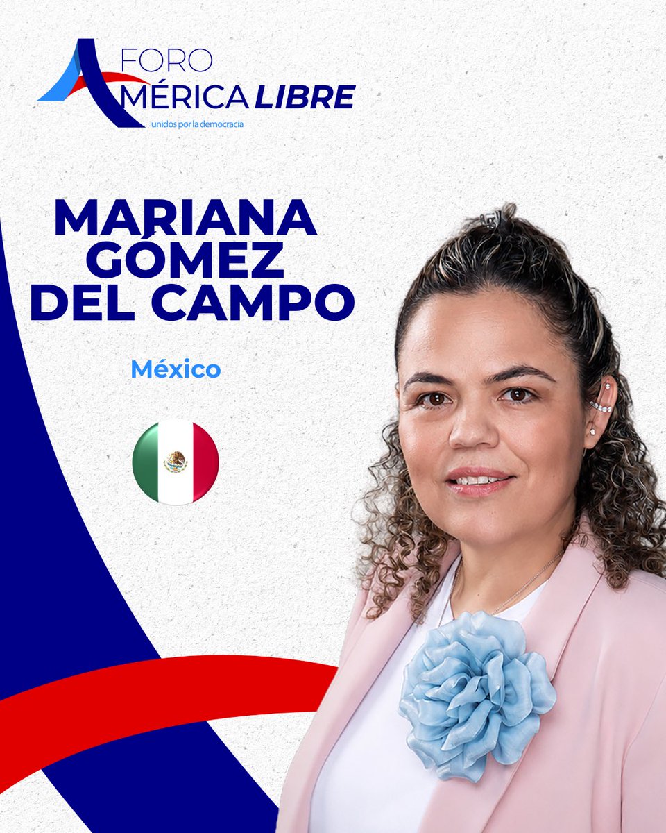 America_Libre1's tweet photo. Mariana Gómez del Campo, presidenta de la Organización Demócrata Cristiana de América @ODCA_org y secretaria de Asuntos Internacionales del Partido Acción Nacional @AccionNacional ha impulsado durante años la defensa de la democracia y la libertad en América Latina, así como el respaldo a quienes enfrentan regímenes autoritarios.

Este 30 de septiembre será parte del Foro América Libre en la Ciudad de México. 🇲🇽🌎

¡Nos vemos en el Foro!