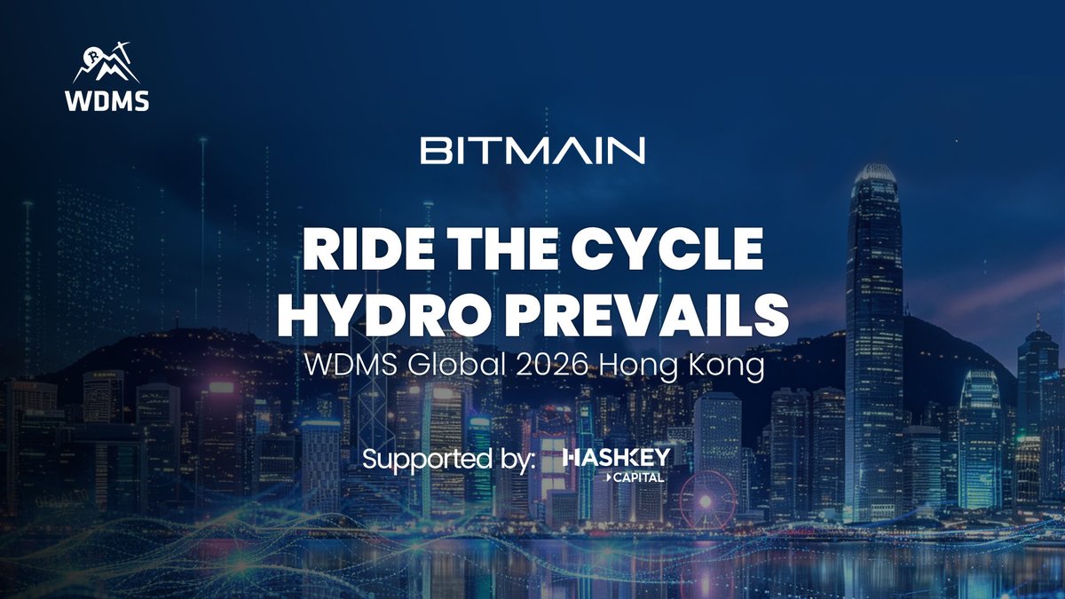 BITMAINtech's tweet photo. 💎 BITMAIN thanks HashKey for their sponsorship of WDMS Global 2026! @HashKeyGroup 

HashKey is a participant in Asia's digital asset financial services landscape, working to bridge digital assets with the broader economy 🔗 BITMAIN and HashKey share a common vision for building robust digital technology infrastructure 🚀

We look forward to gathering with HashKey and global industry partners at WDMS Global 2026 in Hong Kong 🎉

📅 August 27-28 · Rosewood Hong Kong
🎫 Register: https://t.co/kYl76Kl55x

#BITMAIN #ANTMINER #WDMS #WDMS2026 #HashKey #HongKong