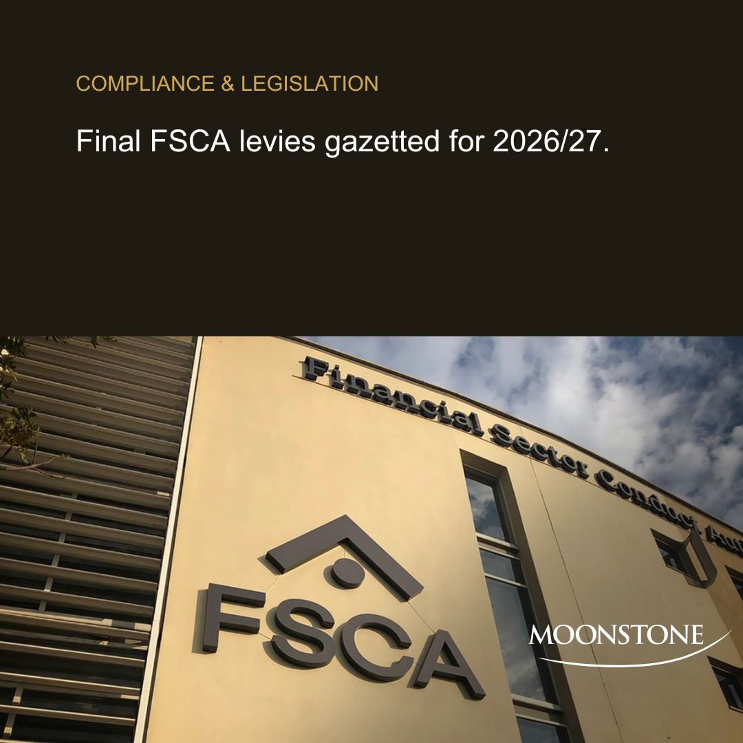 MoonstoneInfo's tweet photo. The 2026/27 FSCA levies are final, with higher Schedule 2 amounts affecting some other levy components.
Read more: https://t.co/fvUbH1J8Ji
#baseamount #FAISOmbud #FinancialSectorandDepositInsuranceLeviesAct #financialservicesproviders #FinancialServicesTribunal #FSCA #FSPs #levy #NationalTreasury #OmbudCouncil