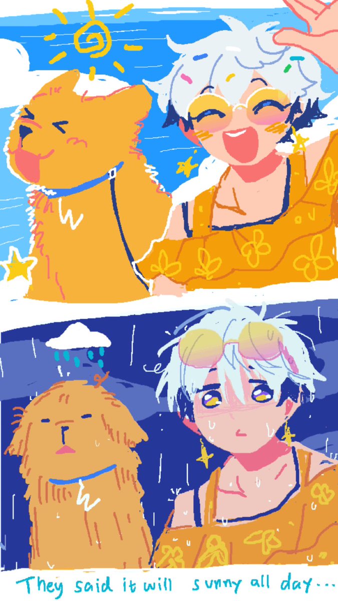 CRISPn_n's tweet photo. the weather forecast said it will be sunny all day- they be looking at me like its my fault ong😭😭

todays prompt is rainy day! https://t.co/1reMhtSQfC