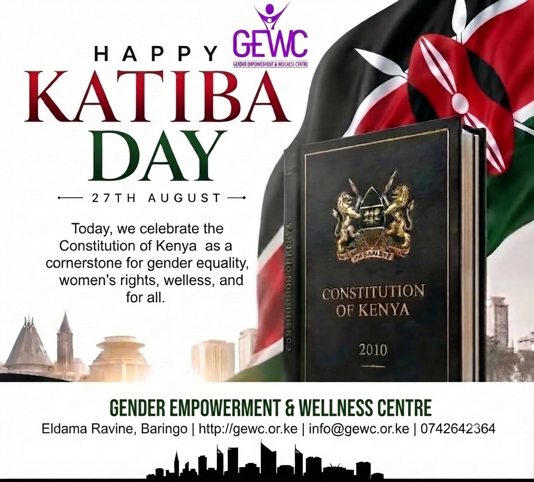 Gewckenya's tweet photo. Today, we honor the resilient voices and trailblazers whose unwavering courage laid the foundation for the rights and freedoms we cherish today.
​Our ongoing mission is to safeguard the Constitution, champion gender equality, protect human rights, and tirelessly. Happy katiba day https://t.co/ik7xKcX1Ay