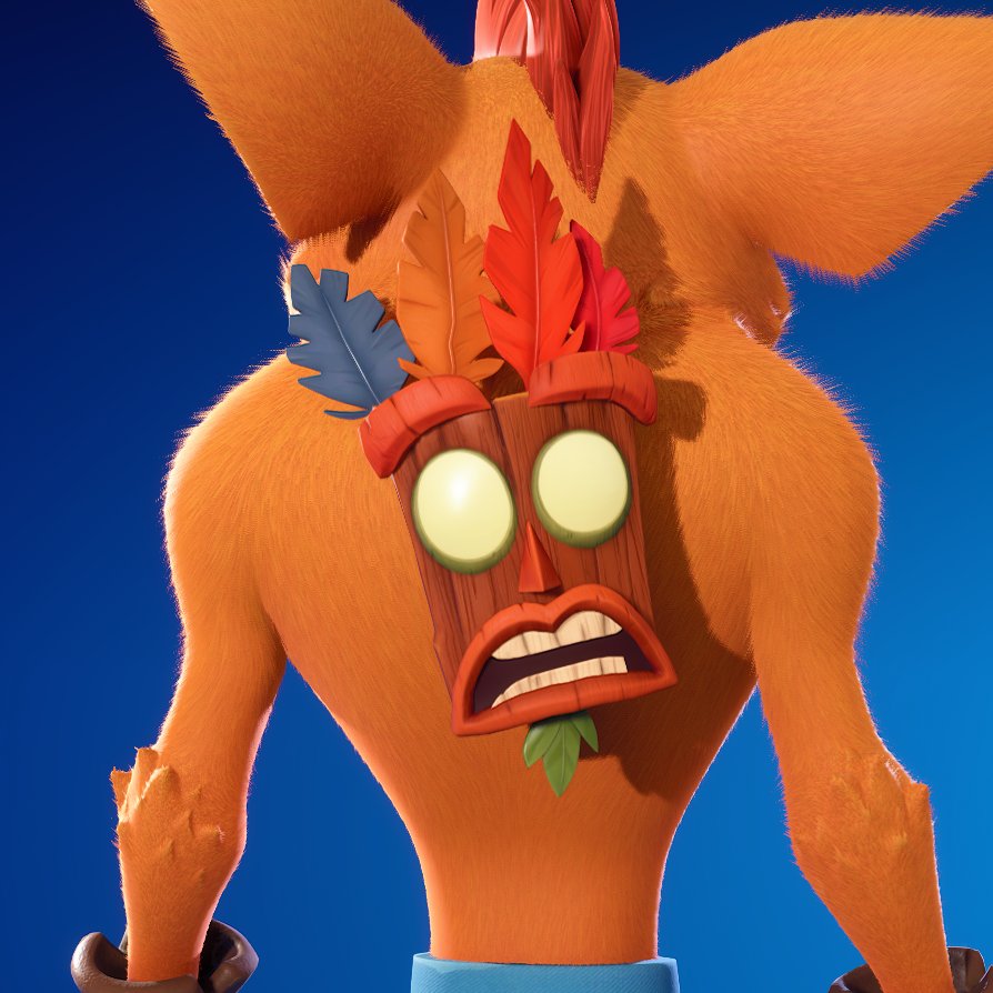 Lupio93's tweet photo. Aku Aku fortnite backbling ! 

Animated &amp; Reactive.. Plays unique animations when you: eliminate players, take damage, heal, open chests, and skydive ! https://t.co/qz2jhRbi3t