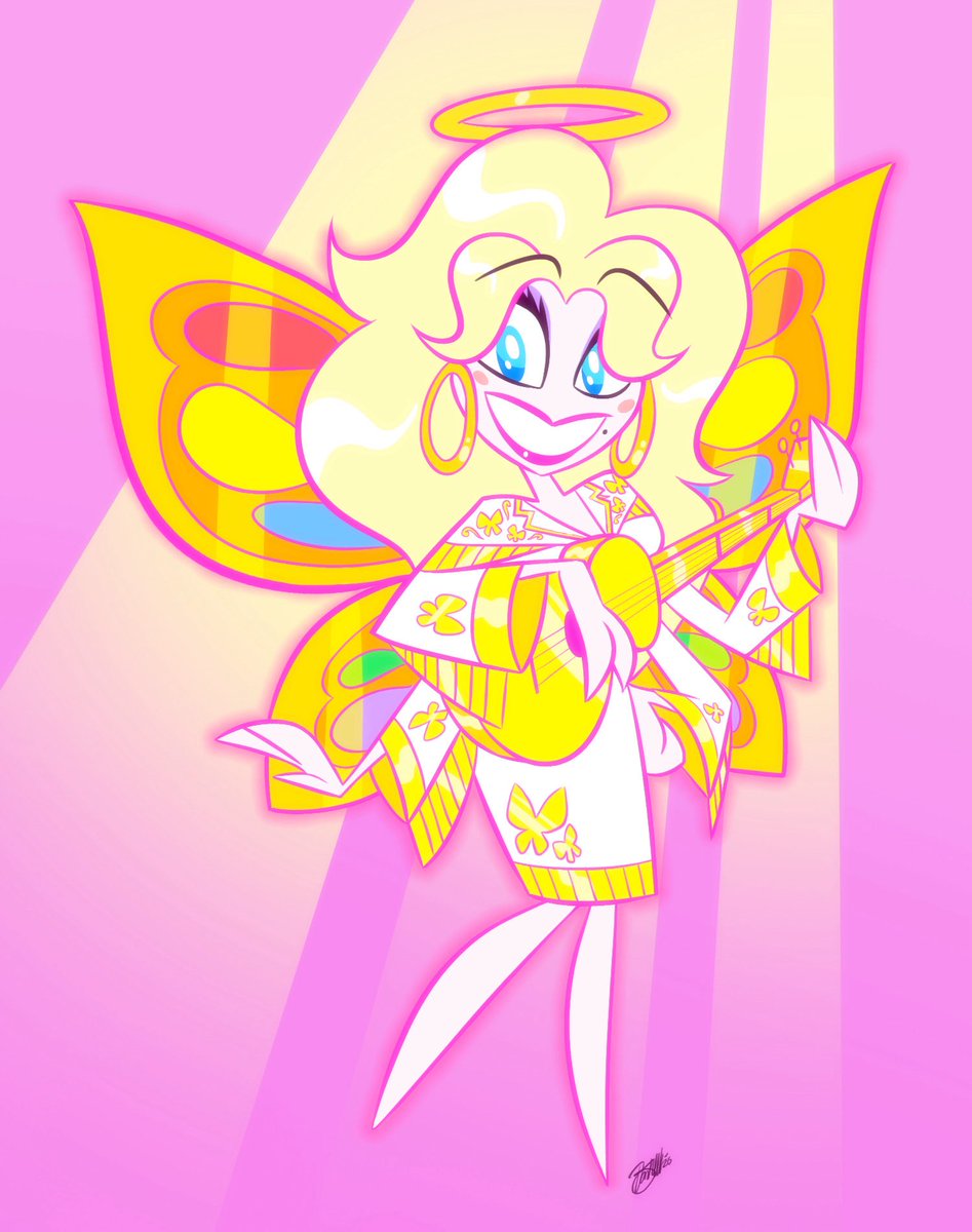 Danshull8's tweet photo. Winner Dolly. 🎸🌹 #RIPDollyParton #HazbinHotel #Angel https://t.co/bdeVZAjg4o