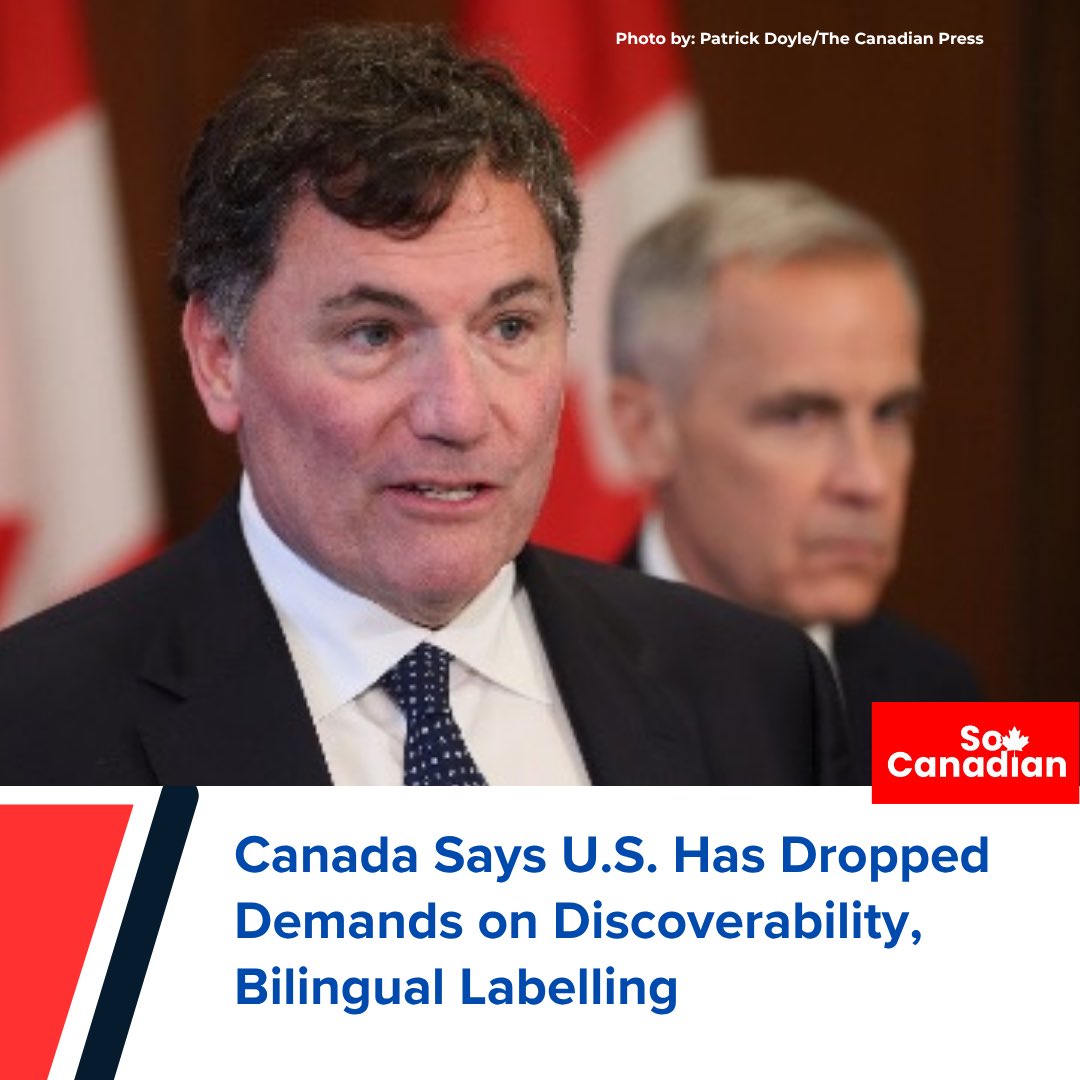 SooCanadian's tweet photo. Canada is welcoming what it says is a shift by the United States on contentious issues involving French-language protections, Canadian culture and content discoverability, saying the move could help create a path toward a new trade agreement. https://t.co/0j83pLYstU