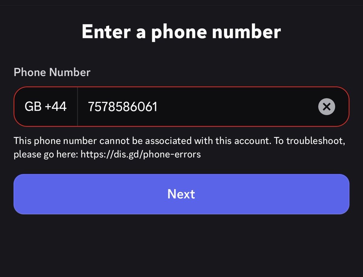 Brandon70913514's tweet photo. @discord_support 
my account has had its phone number removed and applied to a different account i was able to get into said account and take off my phone number but i am now unable to get back into my main account as the phone number is unassociated by it i’ve what can i do? https://t.co/FJEVwwRj01