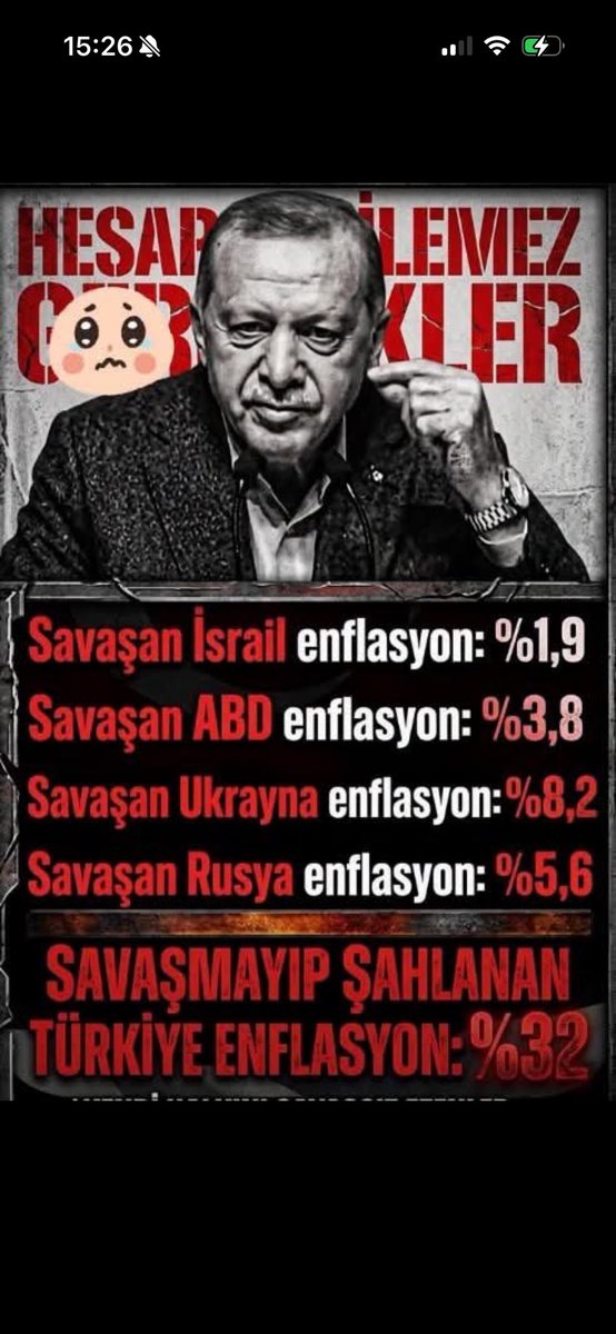 OziPele's tweet photo. Şavaşta olan ülkelerin Enflasyon oranı 😬 https://t.co/43ELwW6WF4