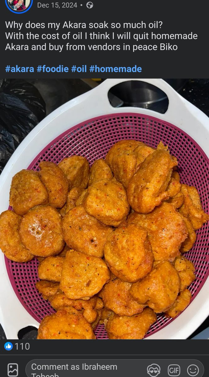 toheebwrites's tweet photo. This akara doesn't look particularly oily.
But have you ever wondered why some akara comes out almost dripping with oil while another batch doesn't?
It's not simply because you used “too much oil.”
Here are a few reasons why 👇

#nigerianfoods #HealthyEats https://t.co/yt7cjKYt8d