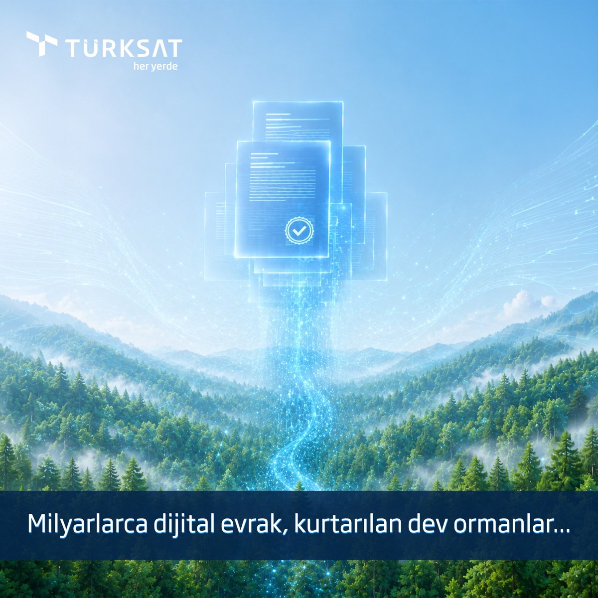 turksat's tweet photo. 🗂️Milyarlarca Dijital Evrak, Kurtarılan Dev Ormanlar...

📄Kâğıt üzerinden yapılan her resmî yazışmanın doğada olumsuz bir karşılığı oluyor.

🌐Türksat altyapısı sayesinde resmî yazışmaları, e-imza ve onay süreçlerini tamamen kâğıtsız ortama taşıyarak hem bürokrasiyi saniyelere indiriyor hem de tonlarca kâğıt israfının önüne geçiyoruz. Yeşil teknolojimizle sadece kurumların hafızasını değil, doğanın geleceğini de güvence altına alıyoruz.🌳

#TürksatHerYerde
#TürksatBilişim
#YeşilTeknoloji
#DijitalDönüşüm