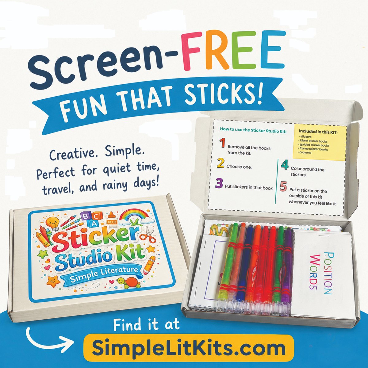 simple_lit's tweet photo. Create a Sticker Studio Kit for your preschoolers and kindergartners! ❤️ Find directions at https://t.co/4uz1BSqWqT! https://t.co/lM9XlUG07p
