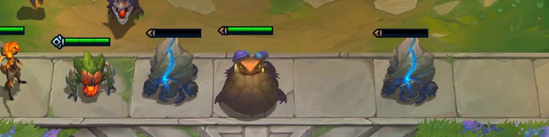 EmeraldRachi's tweet photo. meet my 2 permanent bench slots, 0 HP krug 1 and krug 2 https://t.co/TKPMZmVdyo