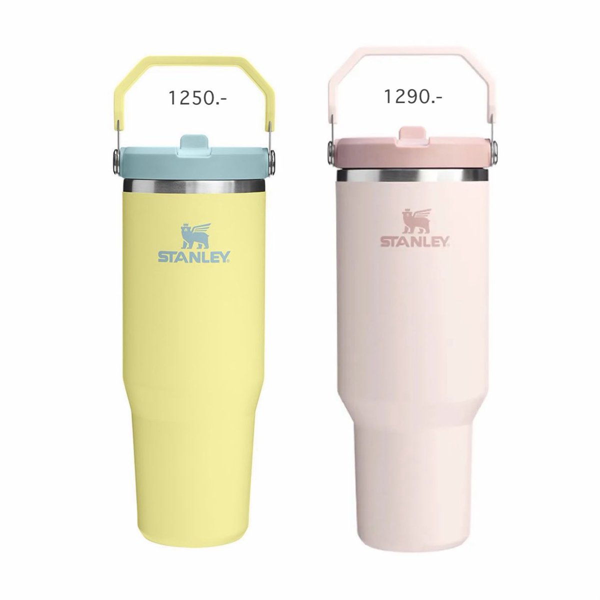 suffsun's tweet photo. พร้อมส่ง Stanley ice flow flip straw tumbler ขนาด 887 ml สี pomelo 1250 , rose quartz 1290 free ems  🧈•⩊•🎀 ˖ https://t.co/uUjlO0z2gV