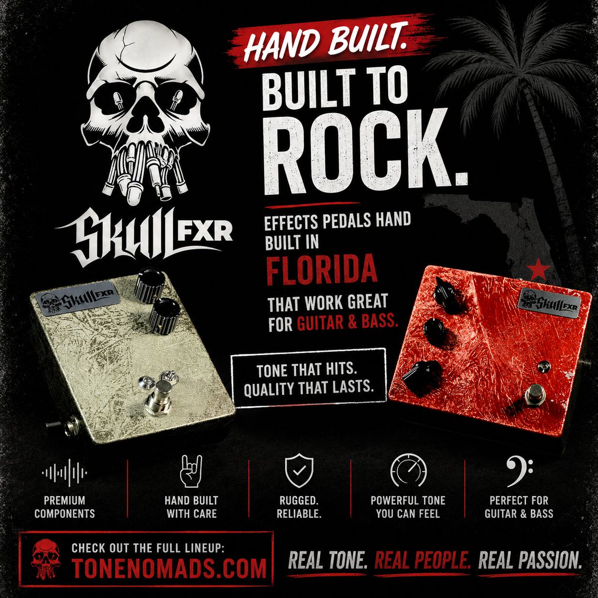 ToneNomads's tweet photo. Unleashed upon the world, take a look now.
#skullfxr #fuzzpedals #distortionpedal https://t.co/Od5RJ6zo6P