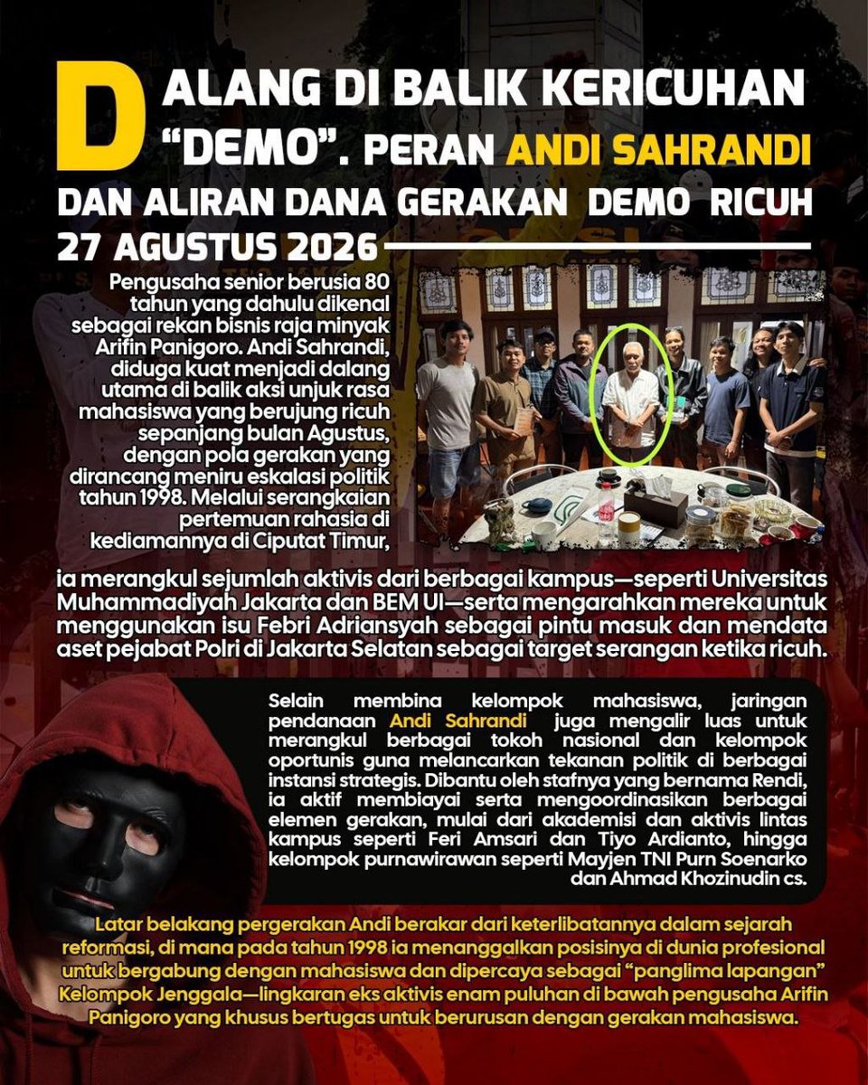 vanarfangq's tweet photo. Dari foto ini ternyata ada Bohir Demo yang mengatur dari belakang layar fakta harus dibuka secara terang #PendanaDemoAgustus https://t.co/hdlfxxO6Vo