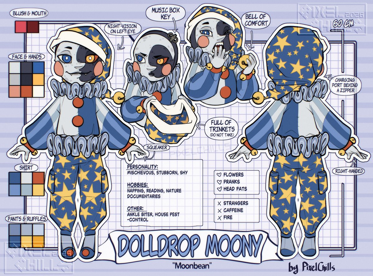 pixel_chills's tweet photo. Dolldrops new refs! #dolldrops #fnafsunandmoon https://t.co/Q7UZWU0saz