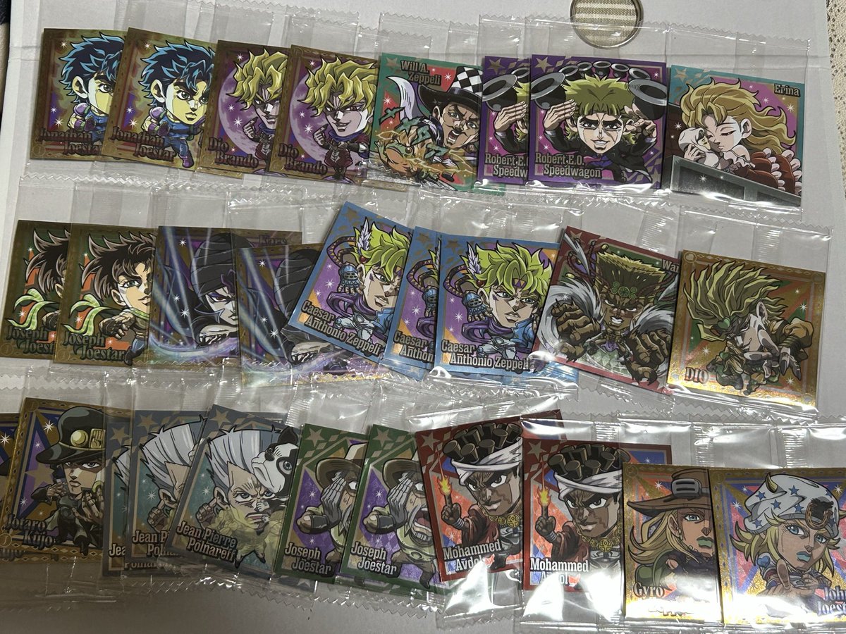 moran22_spade's tweet photo. 【交換】ジョジョの奇妙な冒険 にふぉるめーしょん シール ウエハース

譲）画像1〜4

求）画像5〜8(リプ添付)

郵送交換のみ、n:1可能
まとめての方優先

お気軽にお声掛け下さい。 https://t.co/4siTSpy0H6
