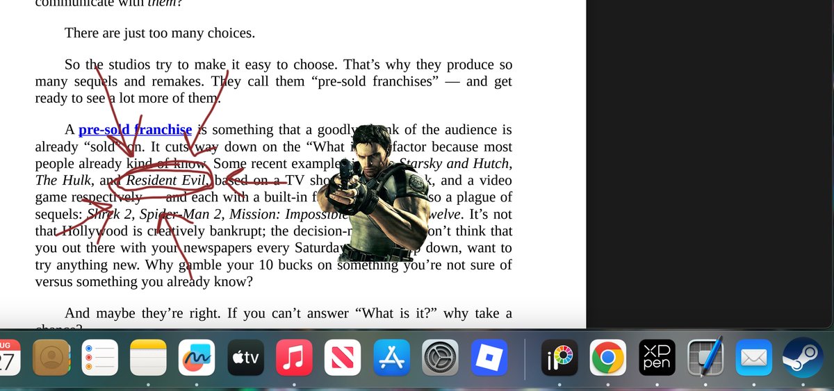 kingoscar67's tweet photo. Resident evil mentioned in my film class book I'm gonna piss with happiness https://t.co/MWFHtCADsM