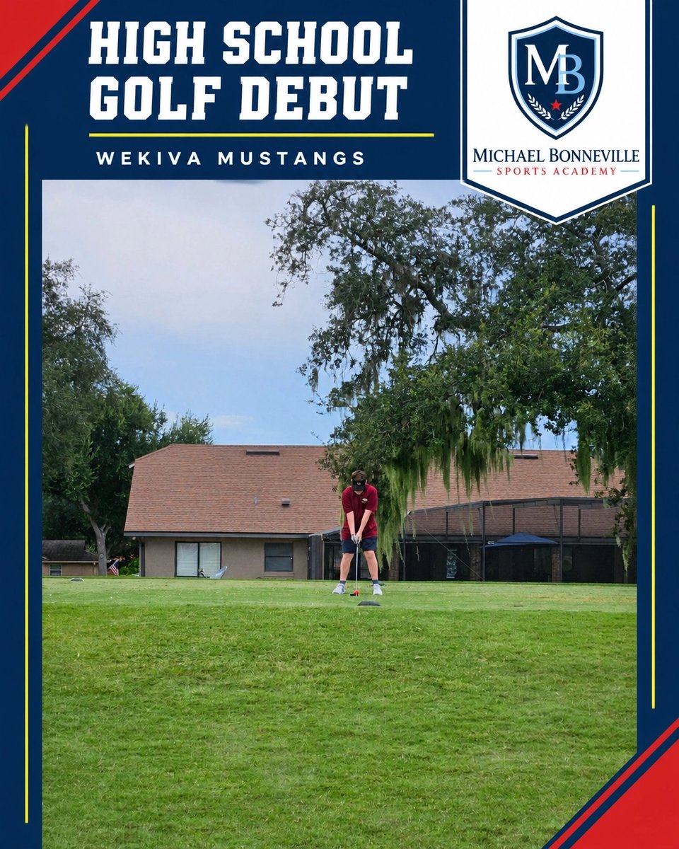 MBSportsAcademy's tweet photo. HIGH SCHOOL GOLF DEBUT! β³οΈ Congratulations, Andrew, on making your debut with the Wekiva Mustangs! Weβre proud of you! πππΎ Keep growing, competing, and building your legacy. #MBSA #Golf https://t.co/FDccPRP54l