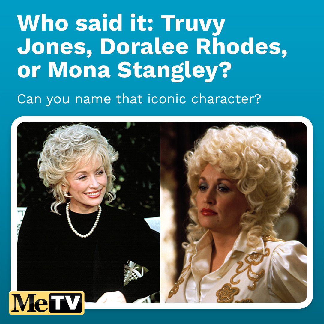 MeTV's tweet photo. Can you name that iconic Dolly Parton character? 🌟 Celebrate her life and legacy today at 5P | 4C with Dolly Parton: Big Hair, Bigger Heart. 💗 #DollyParton #MeTV 

Take the quiz here ➡️: https://t.co/xISRXNQVzF https://t.co/1NWNBuRp3Z