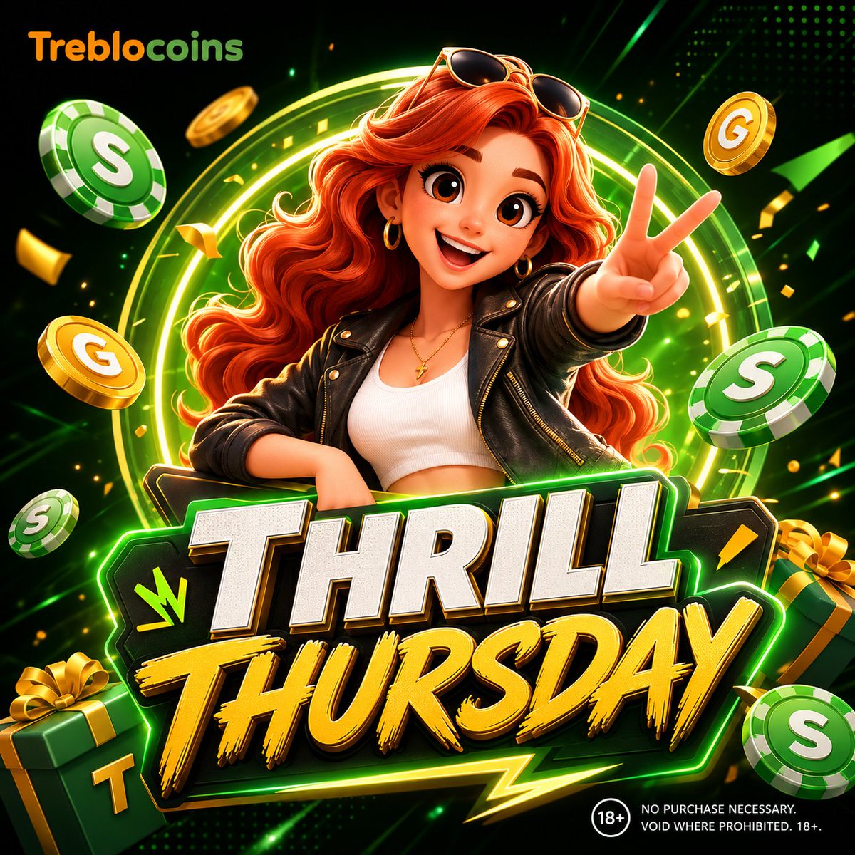 Treblocoins_'s tweet photo. THRILL THURSDAY IS ON! ⚡
Claim 10.000GC + 0.9 SC now.
👉 Tap the link to claim： https://t.co/V3KEidN44Z
Only 500 available! first come, first served! https://t.co/ReeudzvVUc