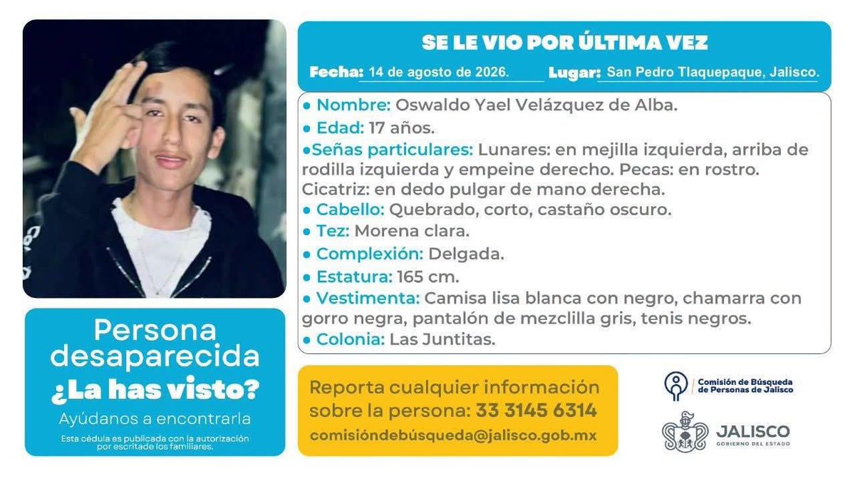 VMGlezR's tweet photo. Desaparece joven en #Tlaquepaque, #Jalisco (Las Juntitas). https://t.co/4YqSnzltpN