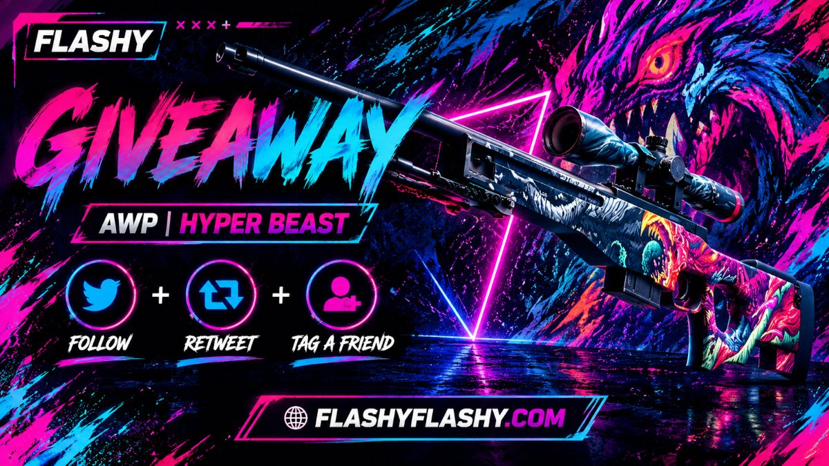 flashyflashycom's tweet photo. 3D GIVEAWAY !!! AWP Hyper Beast !

To win:
✅ Visit for free codes: https://t.co/EmdZFb87B5
✅ Retweet
✅ Tag a friend 
✅ Follow us https://t.co/2cZauwmuns
