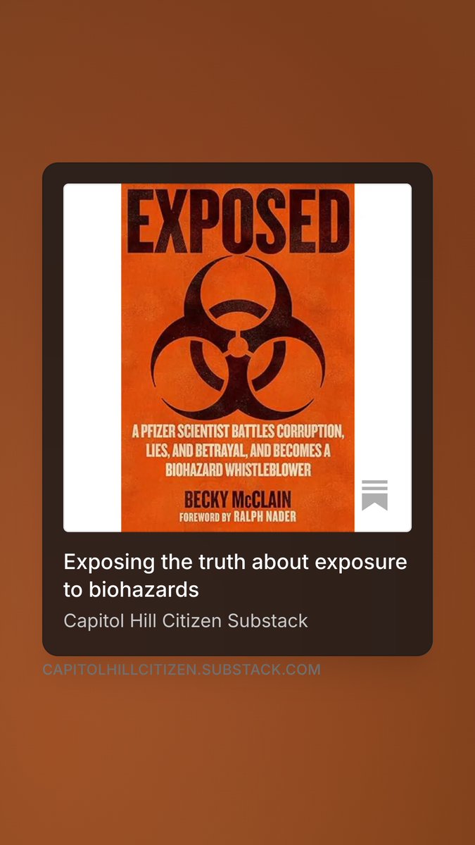 CapHillCitizen's tweet photo. Exposing the truth about exposure to biohazards: A review of Becky McClain's "Exposed" by legal director at the Government Accountability Project Tom Devine. 

From our latest issue of Capitol Hill Citizen — and now out on Substack. 

https://t.co/2J1utYgFEO https://t.co/ii9sFkmDdV