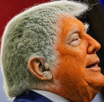 deviussol's tweet photo. There is a tiktok going insanely viral right now of Donald Trump

They are showing the photoshopped vs real image of him that was posted

One of the top comments literally compares him to a moldy orange and has 200k LIKES

The Moldy Orange
Trump

https://t.co/2sNQU4kdYF https://t.co/z7XDah2IMI