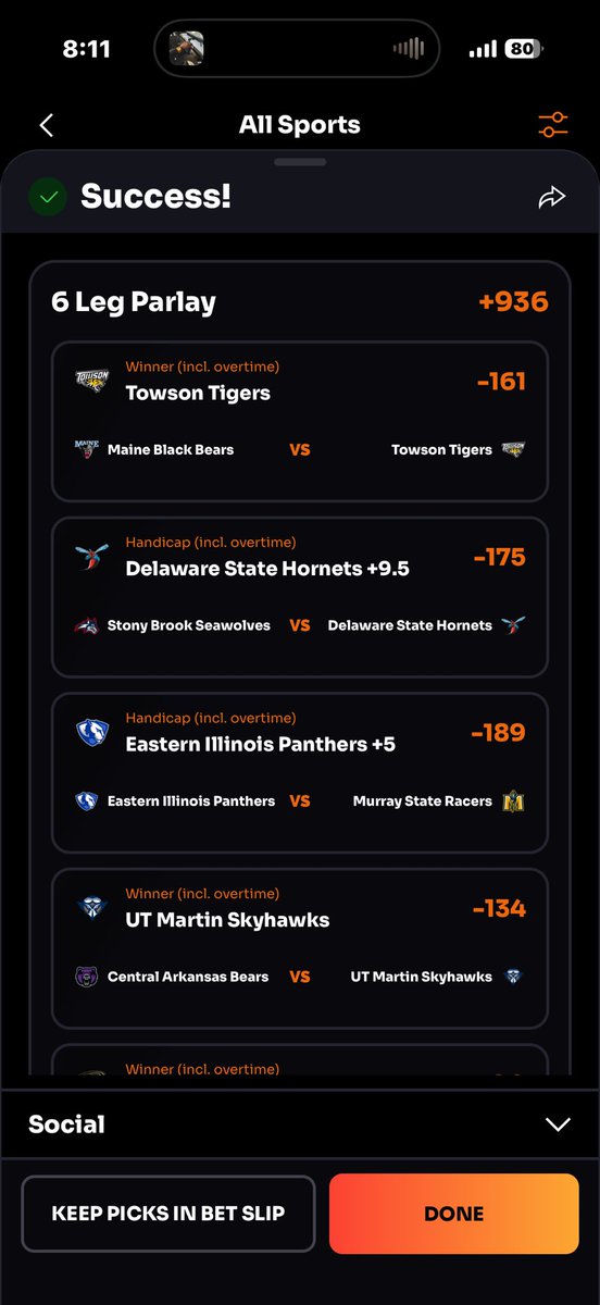 TaylorMill55331's tweet photo. Thursday FCS first college 🏈 of the year. Model predictions and final slip: https://t.co/OYPgIWGq6Z https://t.co/Pf69N30ps3