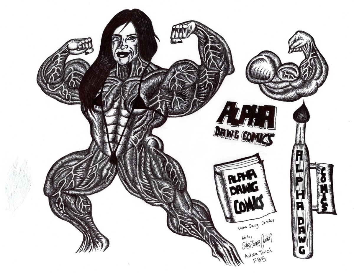 artzilla07's tweet photo. Sketch of @AlphaDawgComics featuring Andrea Thiel FBB ✍️🖌🖼🖼🏋‍♀️💪 https://t.co/Pk6Ch8qzdS