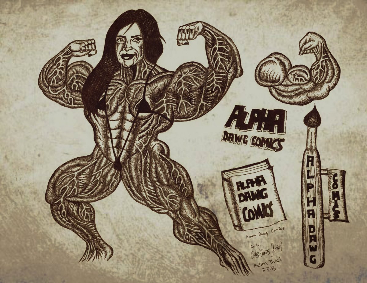 artzilla07's tweet photo. Sketch of @AlphaDawgComics featuring Andrea Thiel FBB ✍️🖌🖼🖼🏋‍♀️💪 https://t.co/Pk6Ch8qzdS
